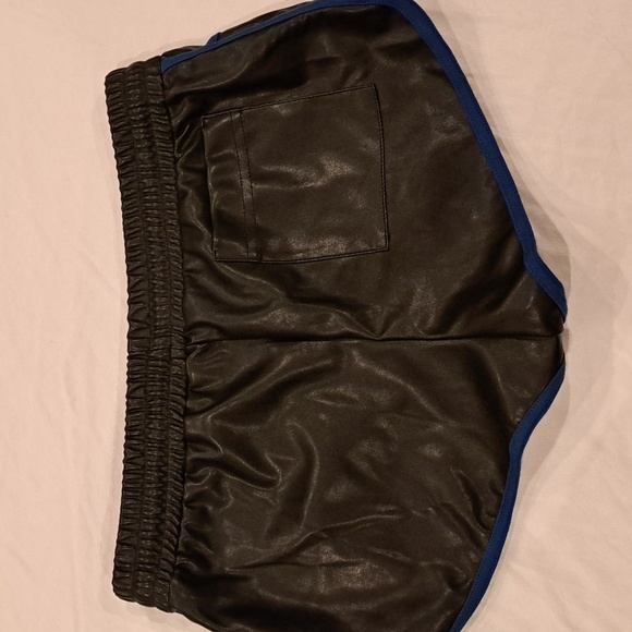 Tom of Finland, Size XL, Black w/Blue Trim, Pleather Shorts - Picture 4 of 4